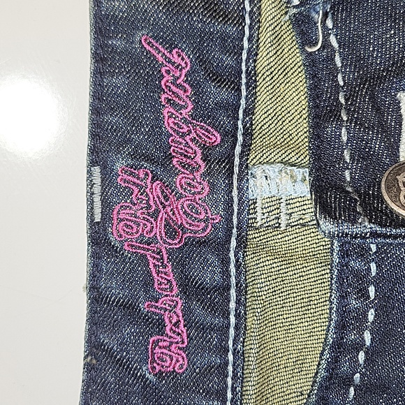 Rock and Roll Cowgirl Dark Denim Mid Rise Jeans (30X34) - Picture 2 of 15